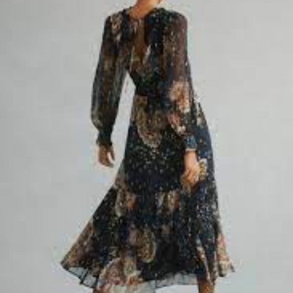 By Anthropologie Smocked V-Neck Maxi Dress - Picture 4 of 7